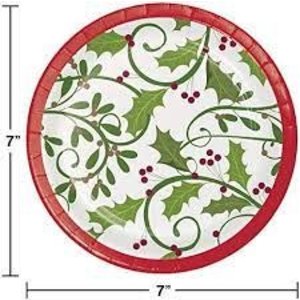 Creative Converting PLT7 HOLIDAY HOLLY 8CT