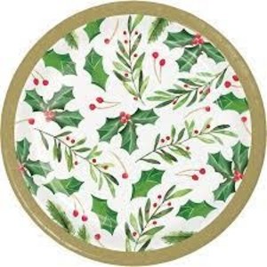 Creative Converting PLT7 TRADITIONAL HOLLY 8CT