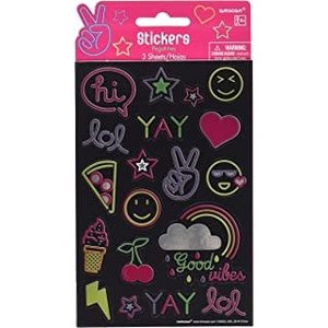 Amscan NEON STICKERS - 3 SHEETS
