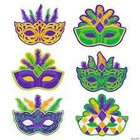 Fun Express JUMBO MARDI GRAS MASK CUTOUTS 6 PCS