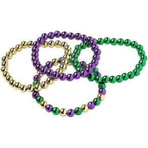 Fun Express MARDI GRAS BEADED BRACELETS 12 PCS