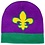 RINCO MARDI GRAS FLEUR DE LIS BEANIE HAT