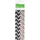 Unique Industries FOOTBALL PAPER STRAW 10CT
