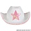 RINCO WHITE FELT COWGIRL HAT W/PINK STAR