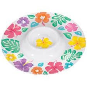 Amscan CHIP N DIP MELAMINE HIBISCUS