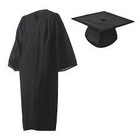 GRAD CAP AND GOWN BLACK L/G