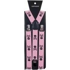 LOFTUS INTERNATIONAL PINK SKULL/ CROSSBONES SUSPENDERS