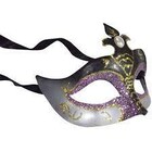 LOFTUS INTERNATIONAL PURPLE BLACK AND GOLD HALF MASK