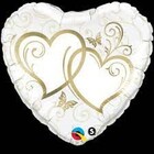 QUALATEX 36"  2  HEART/ WEDDING HEART SHAPE FOIL