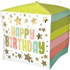 Anagram 15IN HBDAY GOLD STARS/COLOR CUBEZ