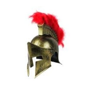 ADULT DLX GOLD SPARTAN HELMET WITH PLUME