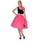 50'S DARK PINK POODLE SKIRT & NECKTIE M