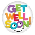 18IN GET WELL COLORFUL LETTERS 2 SIDED