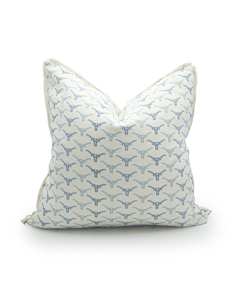 Oklahoma Feathers Blue Smoke Pillow - 22x22