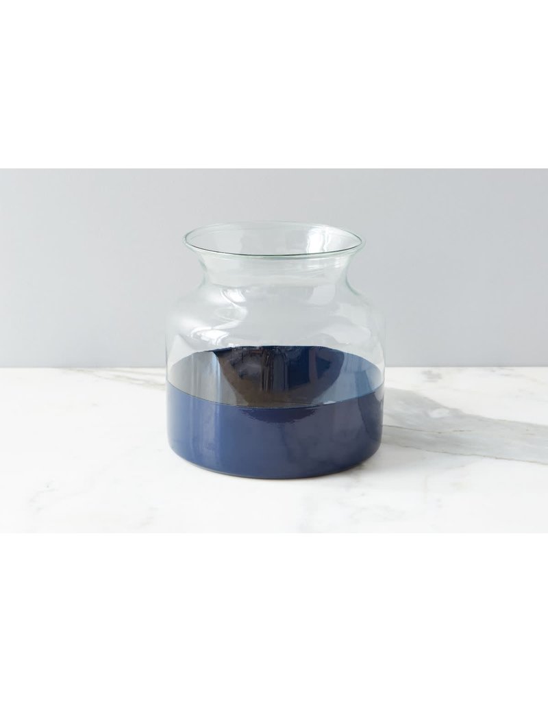 Navy Colorblock Flower Vase