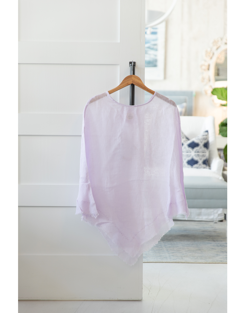 Linen Sheer Poncho - Lavender