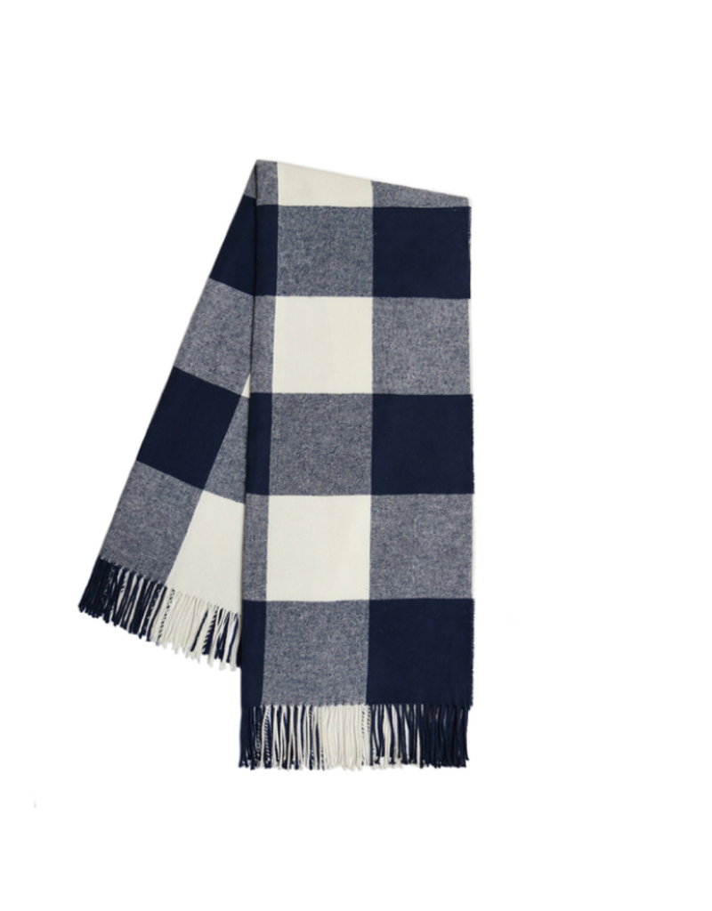 Buffalo Check Throw - Navy blue