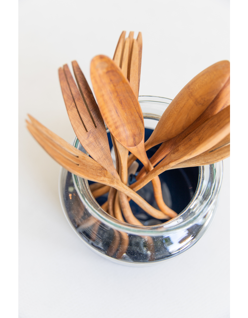 Wavy Salad Spoon and Fork