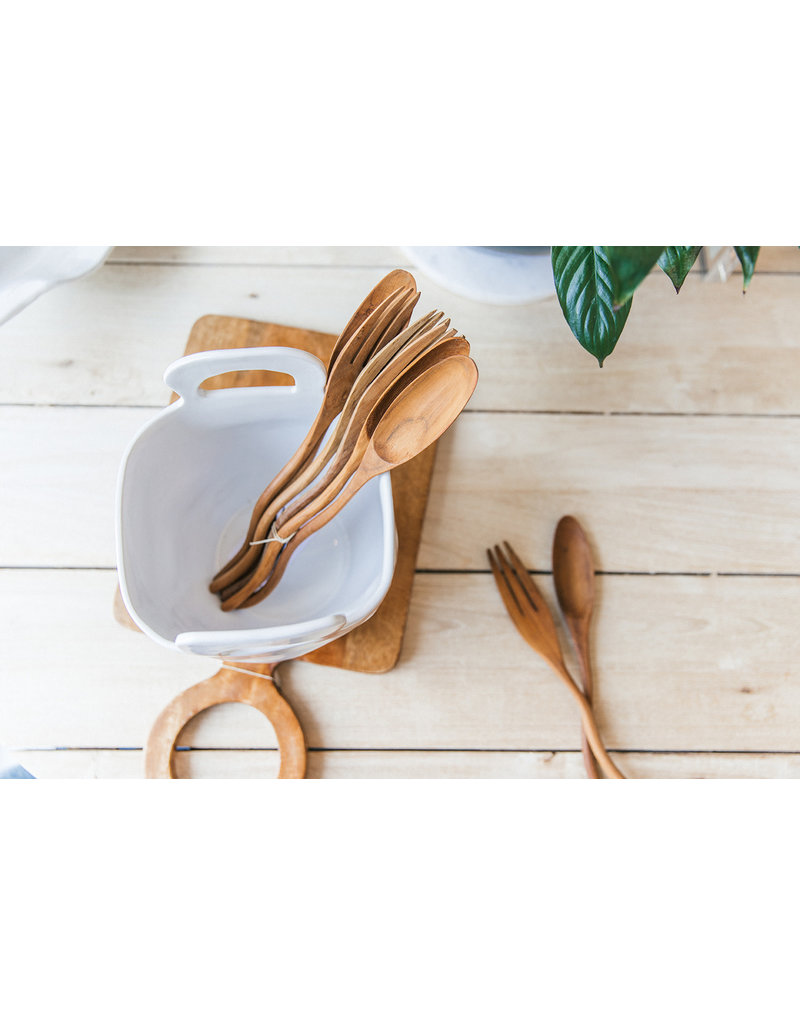 Wavy Salad Spoon and Fork