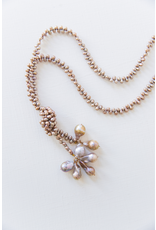 B18  36" Linked Lariat - Cocoa Pearls