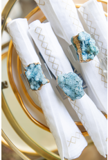 Geode Napkin Ring S/4 - Blue/Gold