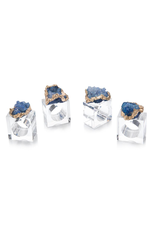 Geode Napkin Ring S/4 - Blue/Gold