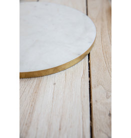 Brass Edged Marble Serving Board
