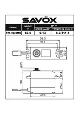 SAVOX SAVSW0230MG WATERPROOF DIGITAL .13/111.1 @ 7.4V SERVO