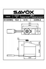 SAVOX SAVSH0255MG MICRO DIGITAL .13/54 @6V SERVO