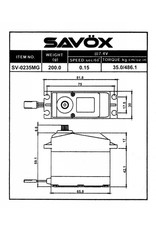 SAVOX SAVSV0235MG HV 1/5 SCALE 0.15/486 @7.4V SERVO