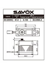 SAVOX SAVSB2290SG MONSTER TORQUE BRUSHLESS BLACK EDITION .13sec / 694.4oz @ 7.4V SERVO