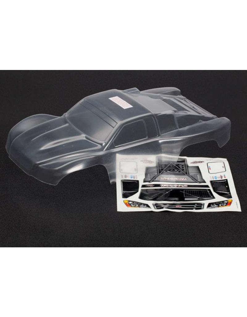 TRAXXAS TRA6811 SLASH 4X4 BODY (CLEAR, REQUIRES PAINTING)/ WINDOW MASKS/ DECAL SHEET