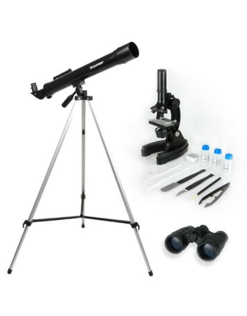CELESTRON CSN22010 THREE PIECE SCIENCE KIT (TELESCOPE, MICROSCOPE, BINOCULARS)