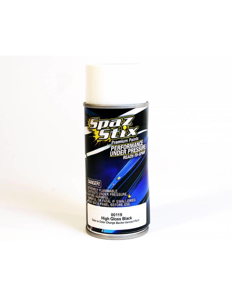 SPAZ STIX SZX00119 HIGH GLOSS BLACK/BACKER AEROSOL PAINT, 3.5OZ CAN