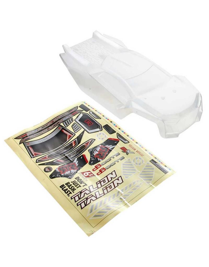 ARRMA AR406108 BODY W/ DECAL WINDOW MASK TALION 6S: CLEAR