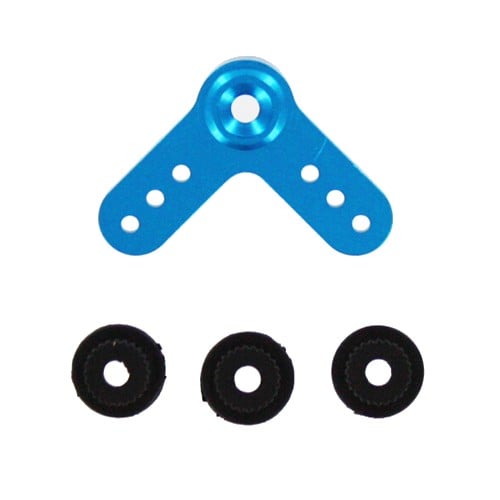 80236B BLUE ALUMINUM SERVO ARM L-SHA
