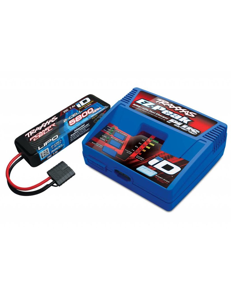 TRAXXAS TRA2992 LIPO PACK, ID CHARGER, 7.4V 5800MAH 25C