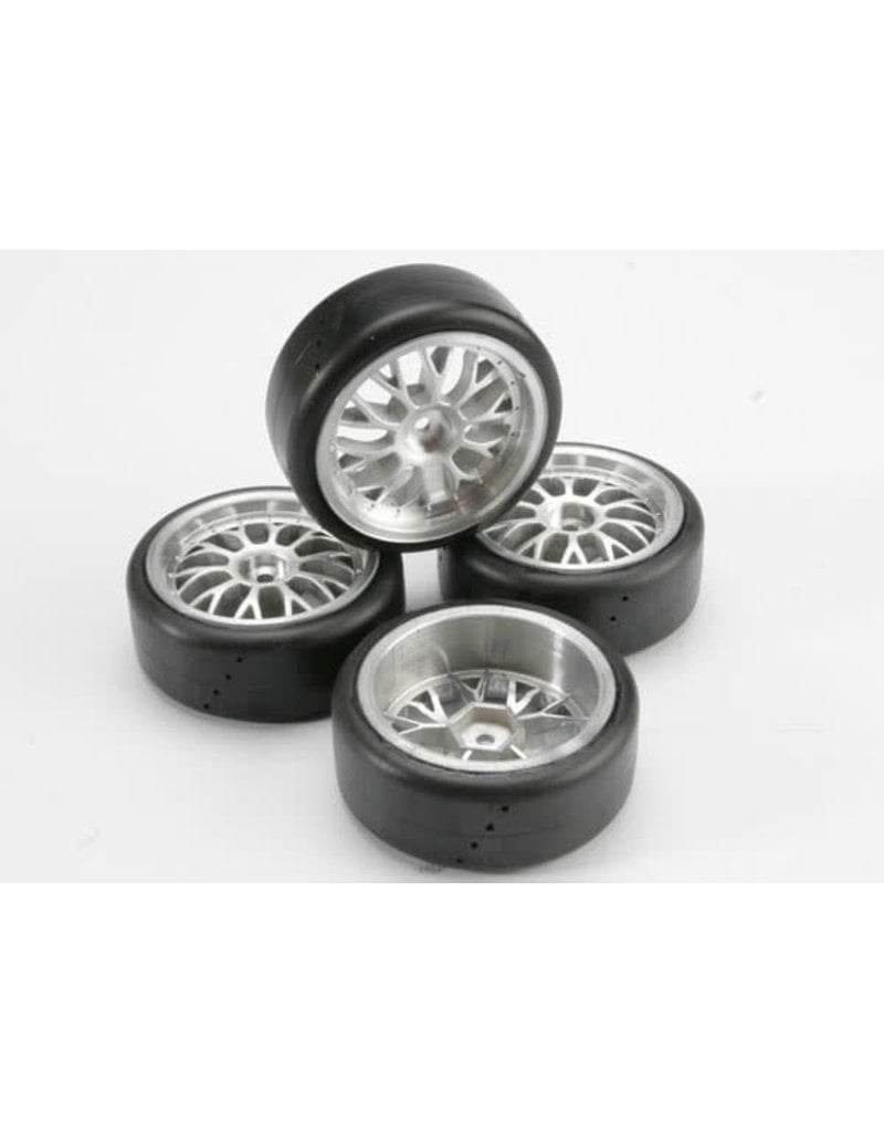 TRAXXAS TRA4873 TIRES, PRO-TRAX ON-ROAD (MEDIUM COMPOUND WITH CONTOURED INSERTS) (MOUNTED AND GLUED TO PART #4872 WHEELS) (2 LEFT, 2 RIGHT)