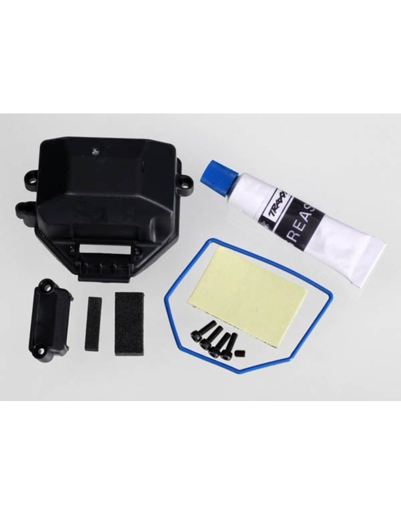 TRAXXAS TRA7024X BOX, RECEIVER (SEALED)/ WIRE COVER/ FOAM PADS, UPPER & LOWER/ SILICONE GREASE/ 2.5X8 CS (4)/ 3X4 GS (1)