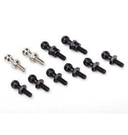 TRAXXAS TRA7540X PIVOT BALLS: BLACK (6), SILVER (2), BLACK (LONG) (2)