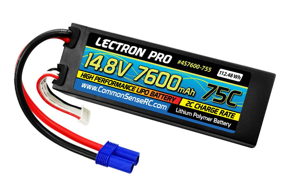 LECTRON PRO 4S LIPO 14.8V 7600MAH 75C BATTERY: EC5