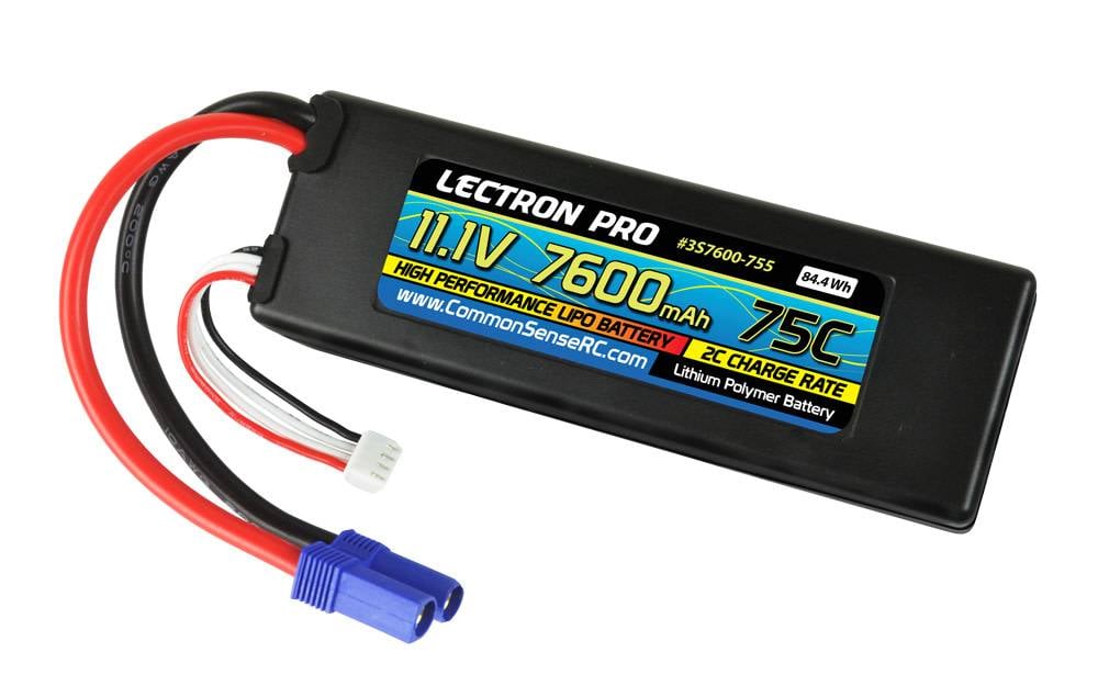 LECTRON PRO 3S LIPO 11.1V 7600MAH 75C BATTERY: EC5