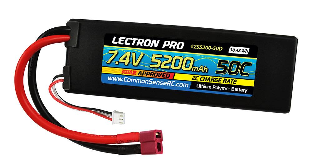 LECTRON PRO 2S LIPO 7.4V 5200MAH 50C BATTERY: DEANS