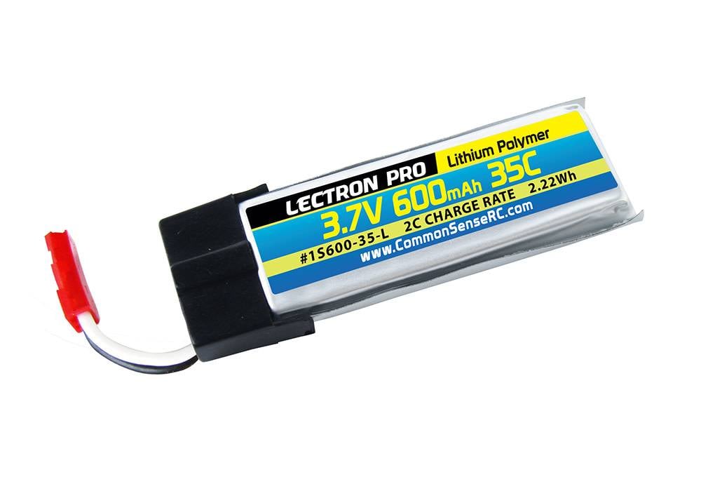 LECTRON PRO 1S LIPO 3.7V 600MAH 35C BATTERY: JST
