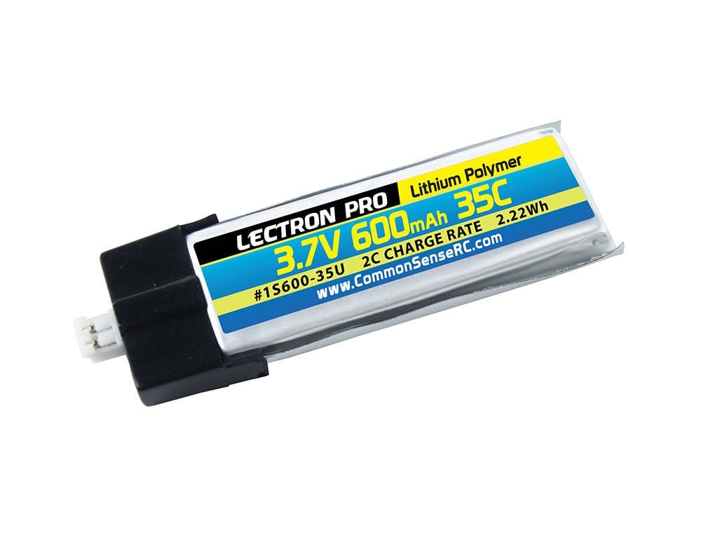 1S600-35U - 3.7V 600mAh 35C Lipo Battery with UMX Connector
