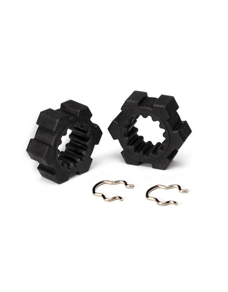 TRAXXAS TRA7756 WHEEL HUBS, HEX (2)/ HEX CLIPS (2)