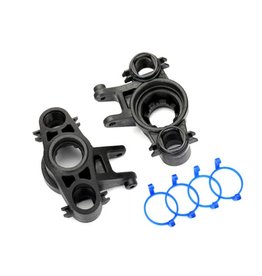 TRAXXAS TRA8635 AXLE CARRIERS, LEFT & RIGHT (1 EACH) (USE WITH 8X16MM & 17X26MM BALL BEARINGS)/ DUST BOOT RETAINERS (4)