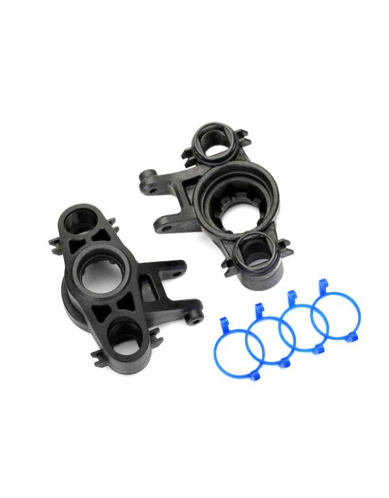 TRAXXAS TRA8635 AXLE CARRIERS, LEFT & RIGHT (1 EACH) (USE WITH 8X16MM & 17X26MM BALL BEARINGS)/ DUST BOOT RETAINERS (4)