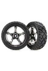 TRAXXAS TRA2479R TIRES & WHEELS, ASSEMBLED (TRACER 2.2' CHROME WHEELS, ANACONDA 2.2' TIRES WITH FOAM INSERTS) (2) (BANDIT FRONT)