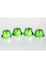 TRAXXAS TRA1747G NUTS, ALUMINUM, FLANGED, SERRATED (4MM) (GREEN-ANODIZED) (4)